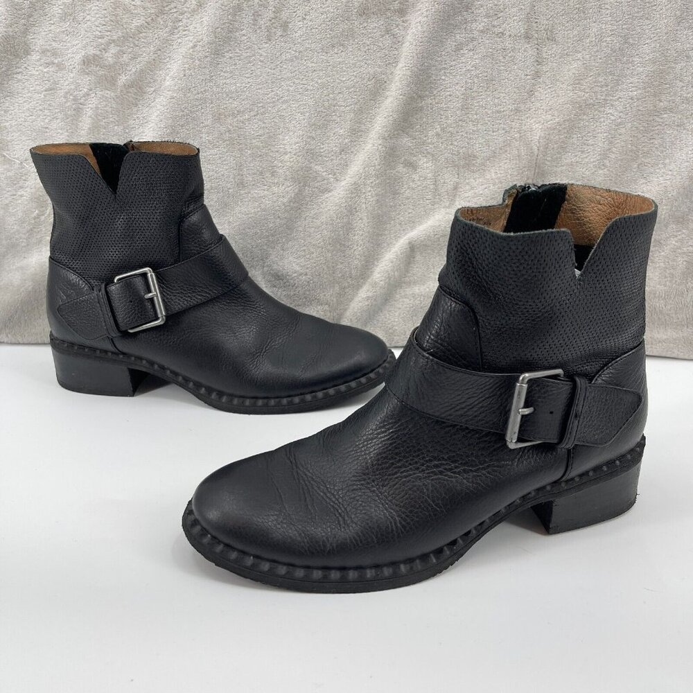 Gentle Souls Kenneth Cole Binta Slit Moto Bootie Boot Black Leather